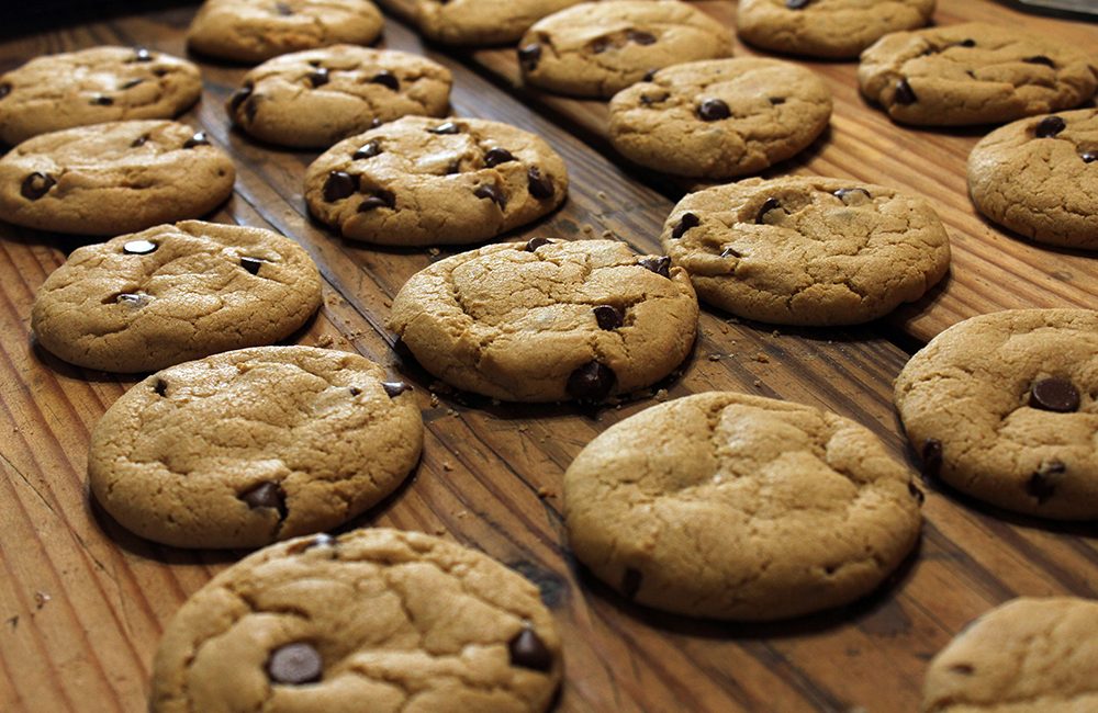 chocolate chip cookies on table